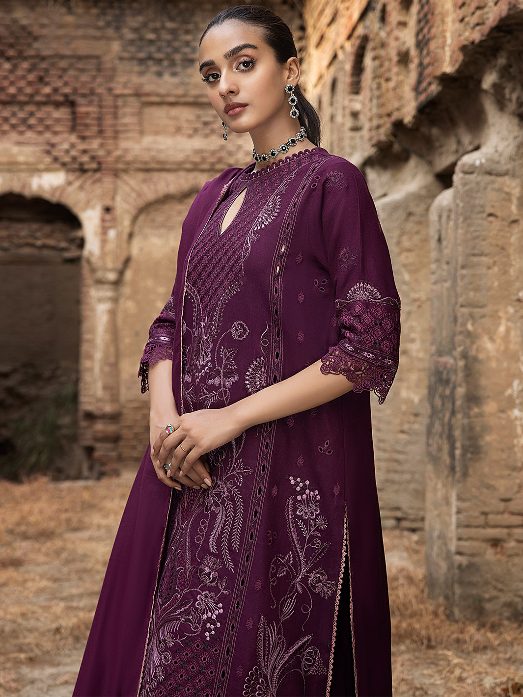 KAAWISH | 3 PC EMBROIDERED UNSTITCH