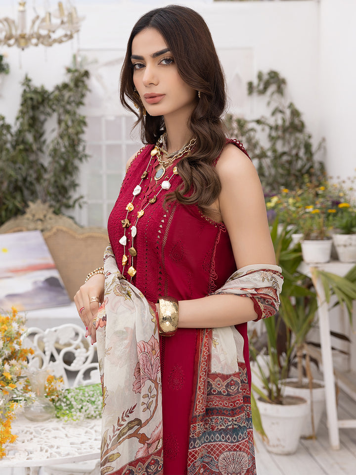 CRIMSON | 3 PC LUXURY LAWN | Izel Apparel | Women's Clothing